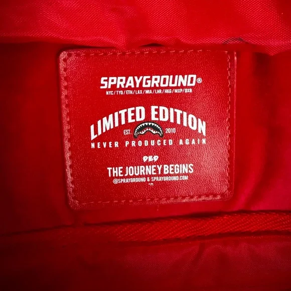 Sprayground Drip Checkered Backpack in Gold and Brown - Picture 2 of 9